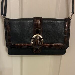 Brighton Black and Brown Shoulder Bag